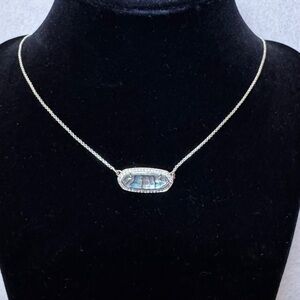 Kendra Scott | Elisa Pendant Pave Frame Necklace in Abalone